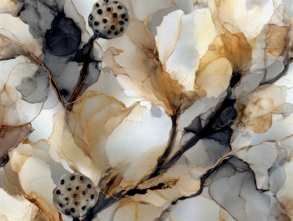 Elegant Ink Wash Florals