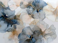 Soft Indigo Floral Wash wallpaper