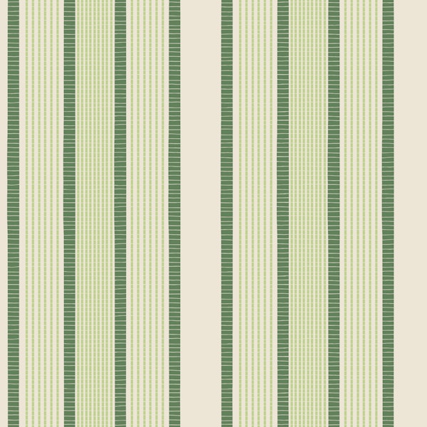 Soft Greens Handloom Ticking Stripe