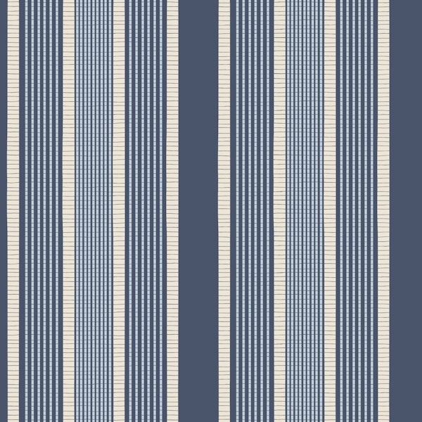 Modern Indigo Handloom Ticking Stripe