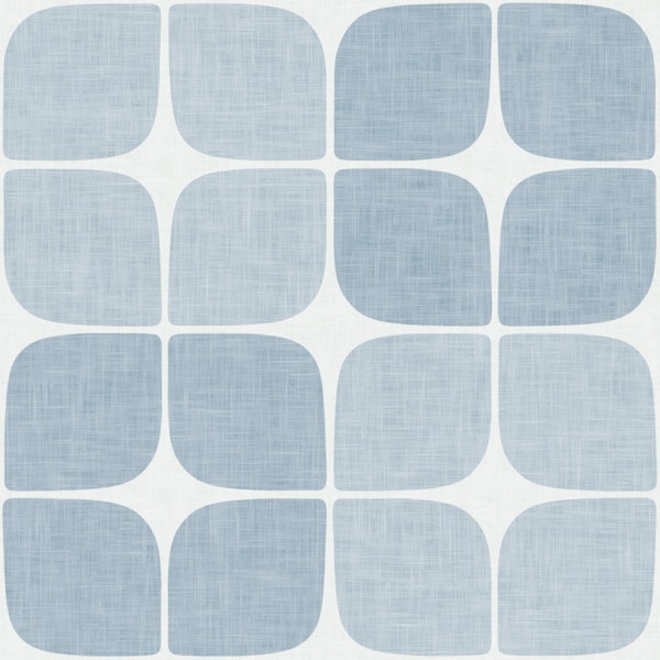 Mid Century Geometric Grid - Blue
