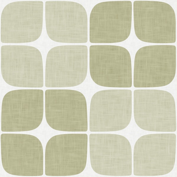 Mid Century Geometric Grid - Olive Green