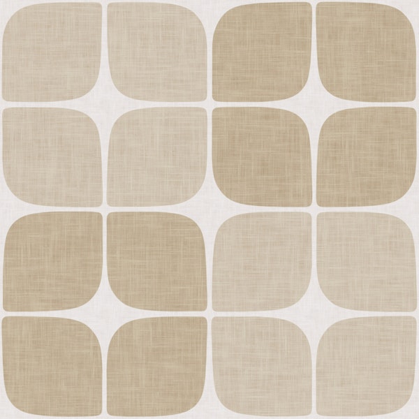 Mid Century Geometric Grid - Peach Beige