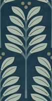 blooms and dots - dark teal mint wallpaper