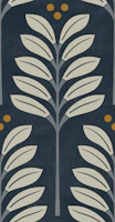 blooms and dots - midnight blue wallpaper
