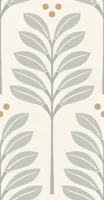 blooms and dots - neutral - grey ochre wallpaper