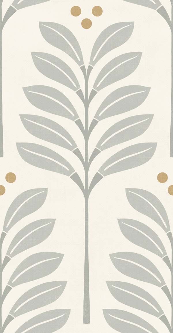blooms and dots - neutral - grey ochre