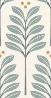 blooms and dots - dusty green bronze wallpaper