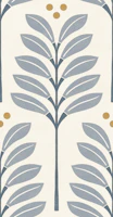 blooms and dots - dusty blue bronze wallpaper