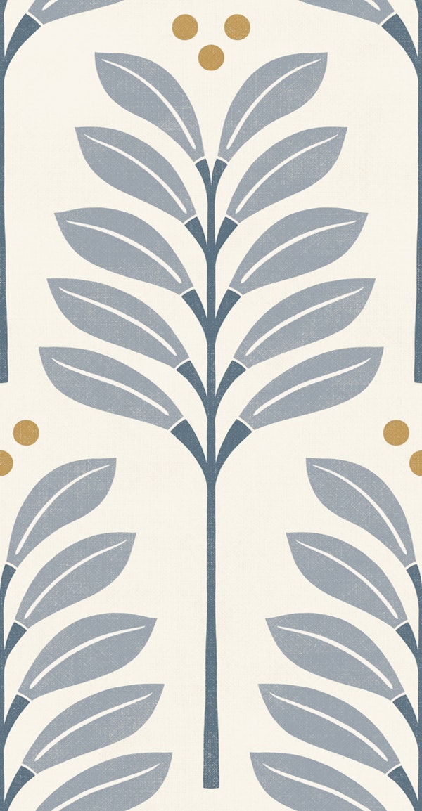 blooms and dots - dusty blue bronze