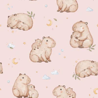 Dreamy Capybara - pink carta da parati