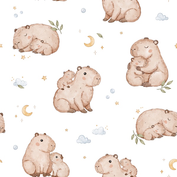 Dreamy Capybara - small white