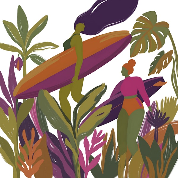 Bold Botanical Surfing