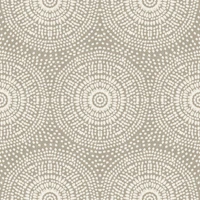 Minimal Boho Dot Medallions On Natural Linen wallpaper
