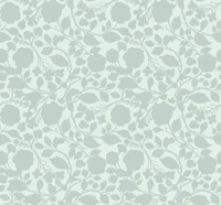 Soft Mint Floral Vines Silhouette tapete
