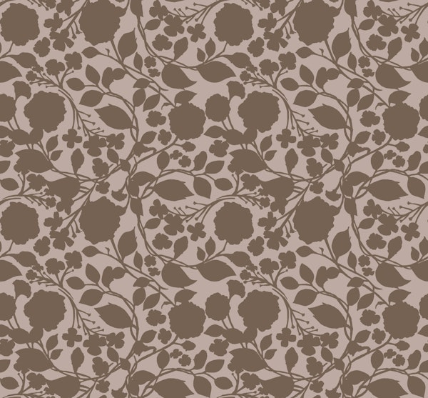 Mocha Garden Blossom Silhouettes