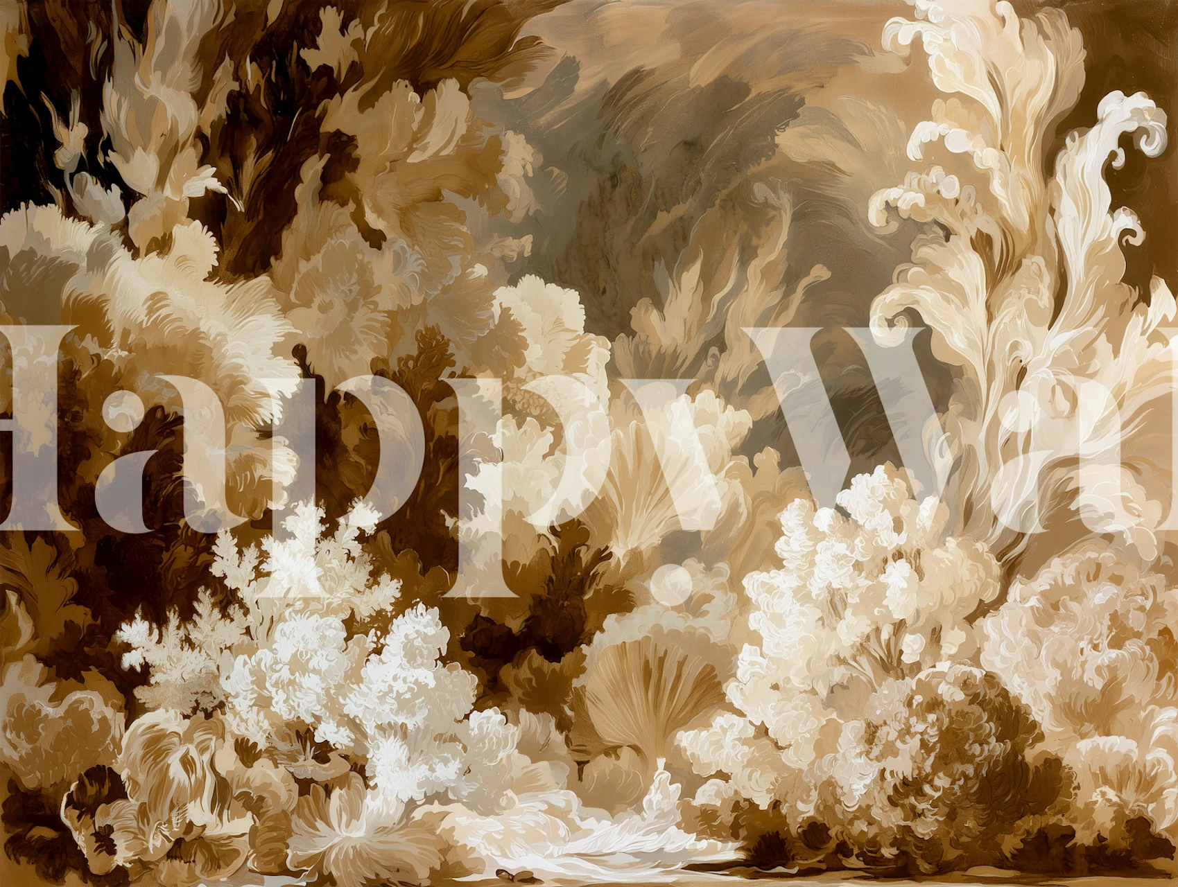 Sepia Baroque Cloudscape tapete