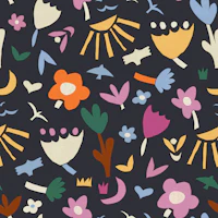 Mid Century Playful Garden Cutouts tapet