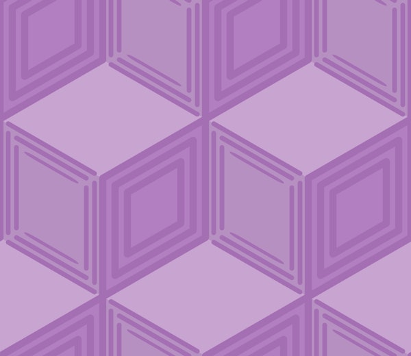 3d Cube grid geometric - Lilac purple L