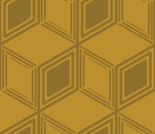 Futuristic tumbling blocks - mustard yellow L