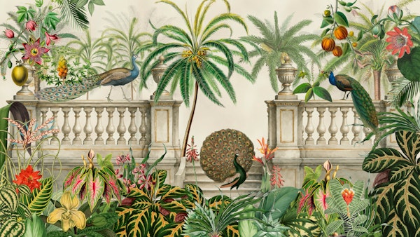 Romantic Tropical Peacock Garden 3