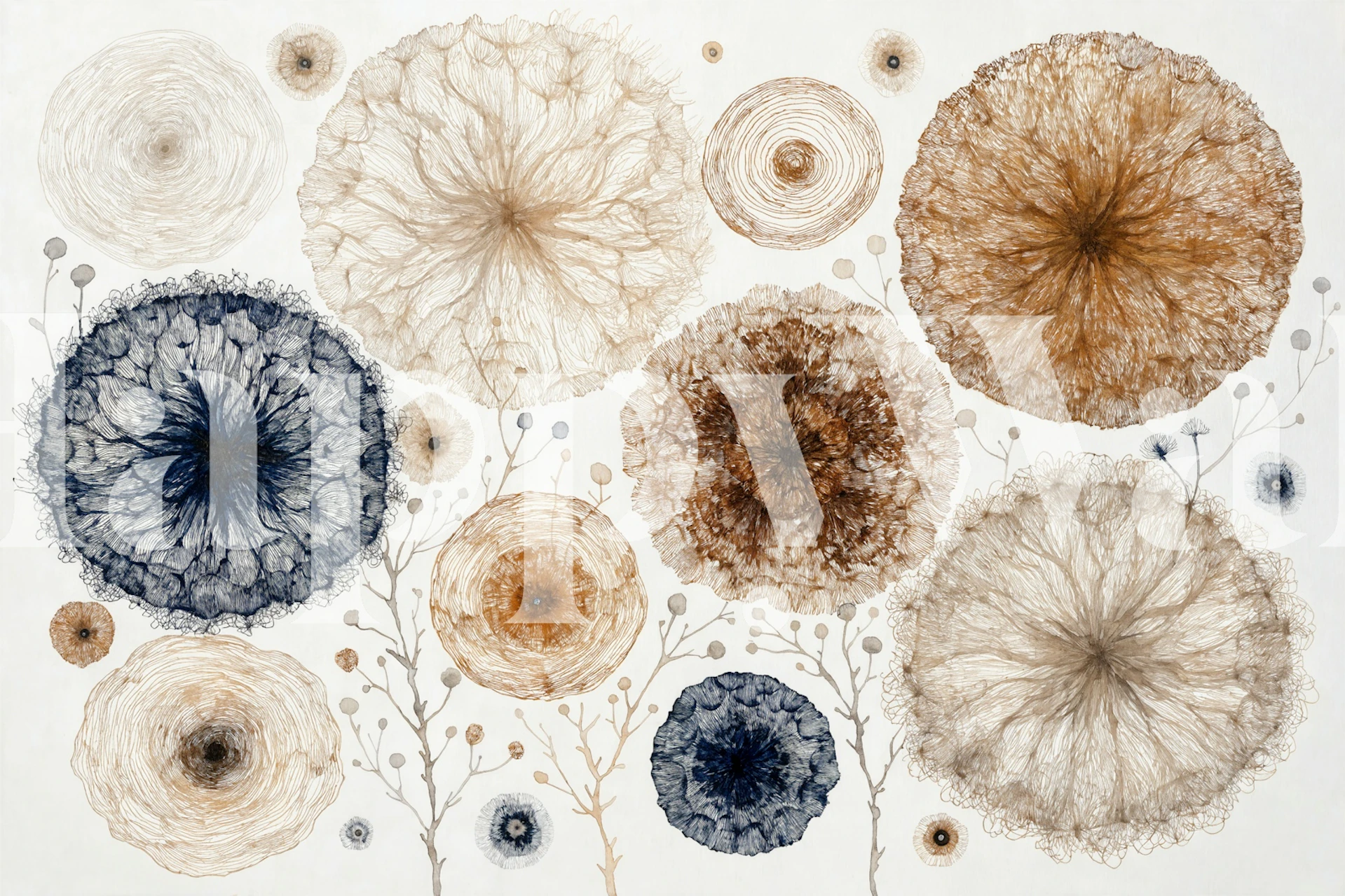 Botanical Ink Blooms tapety