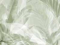 Muted Jungle Leaves Mist tapet