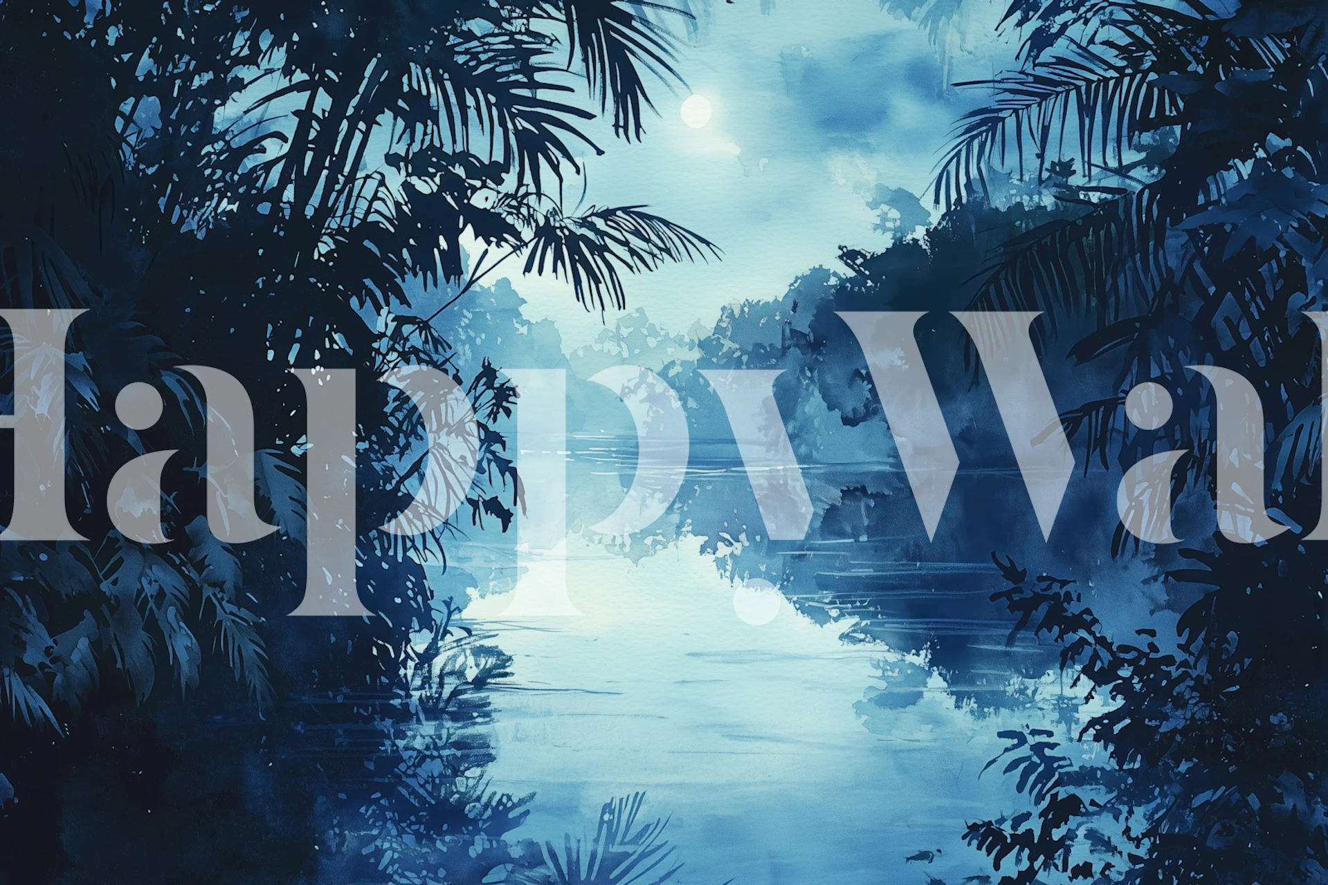 Tropical Night River Mist behang