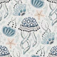 Boho coastal batik jellyfish - large scale