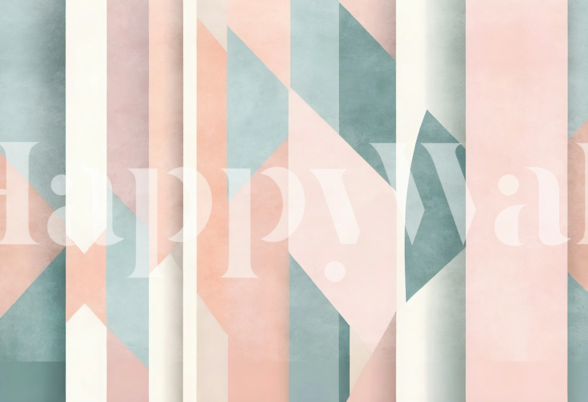 Pastel geometric wallpaper in a modern room