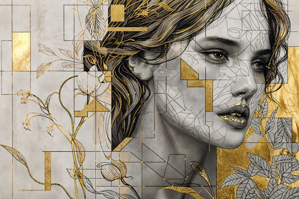 Geometric Glam Woman Face
