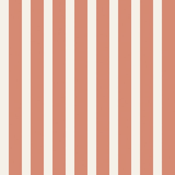 Warm Coral Beige Cabana Stripes