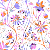 Modern Folk Floral Summer tapete