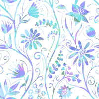 Modern Folk Floral Blue tapete