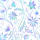 Modern Folk Floral Blue
