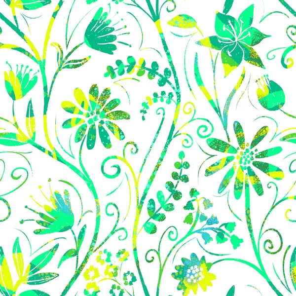 Modern Folk Floral Green