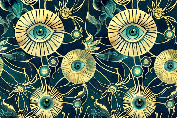 Golden Botanical Evil Eye
