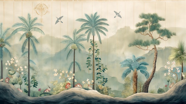 Misty Tropical Palm Oasis
