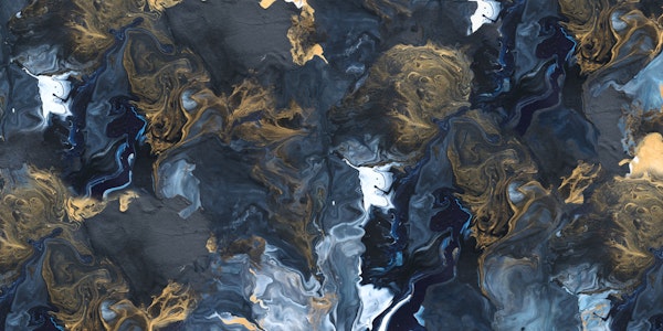 Dark Ocean Marble With Gold