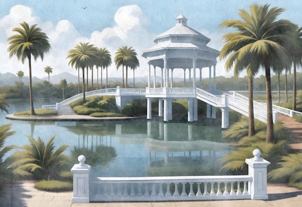 Palm Lined Lagoon Gazebo