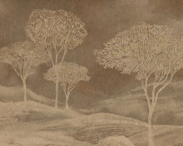 Rustic Sepia Tree Landscape
