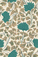 Dancing Blooms Teal Bloom papel pintado