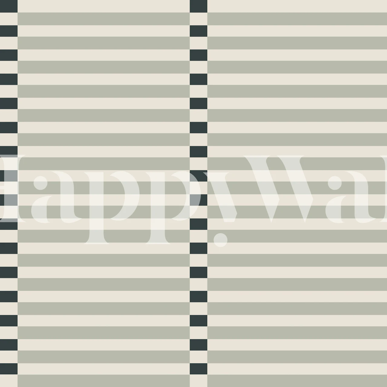Sage stripe check wallpaper in a modern room