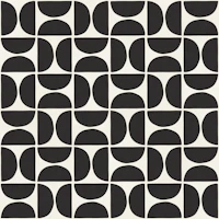 Bold Black White Half Circles carta da parati