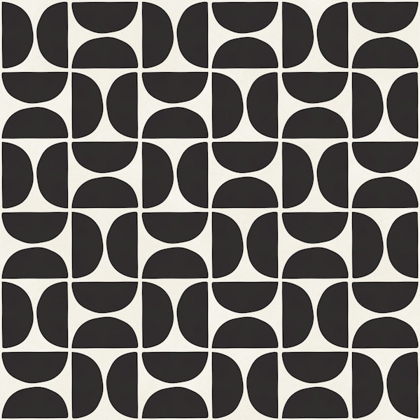 Bold Black White Half Circles