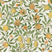 Fruit in Light Citron - Arts and Crafts wallpaper