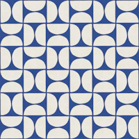 Mid Century Blue Geometric Tiles tapet