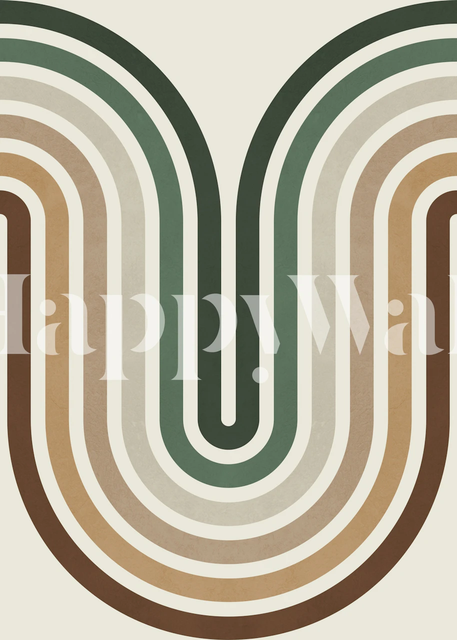 Mid century stripe wallpaper in a modern room