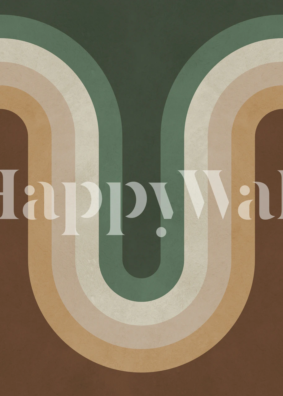 Retro U shape arch wallpaper in a modern room