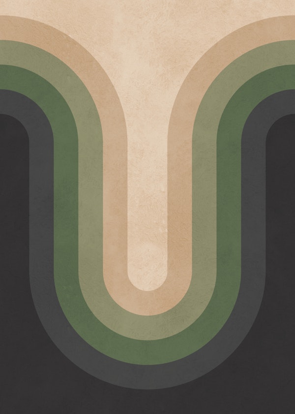 Retro Arch Rainbow Olive Beige